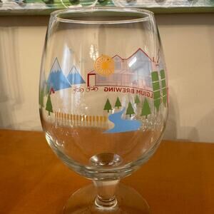 Colorful New Belgium Brewing Drinking Wine Glass